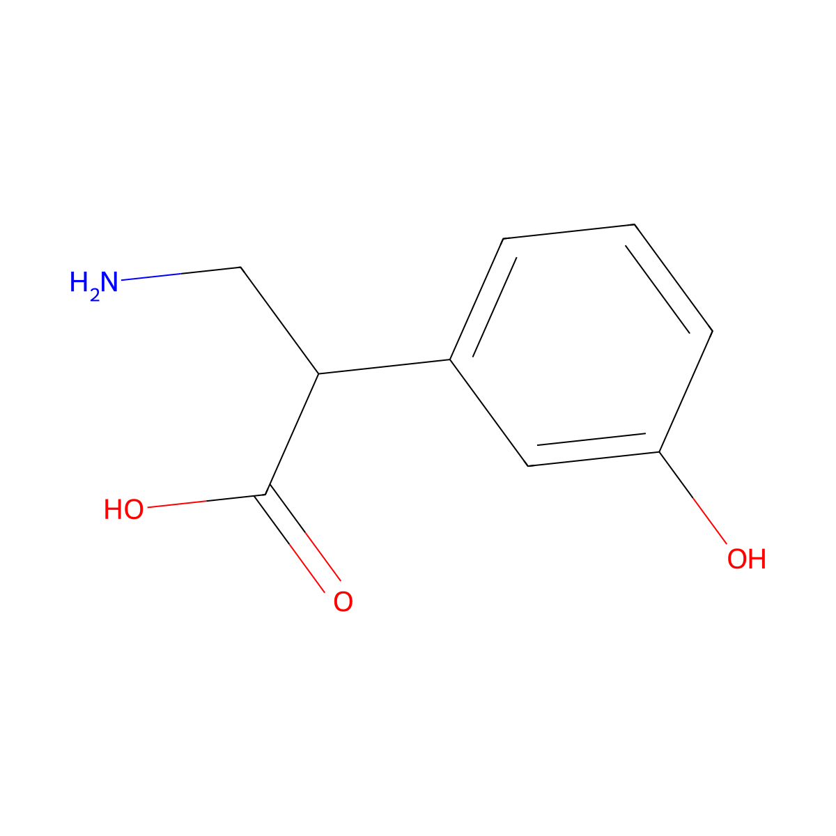 3-Amino-2-(3-hydroxyphenyl)propanoic acid molecular structure, CAS 734481-45-9