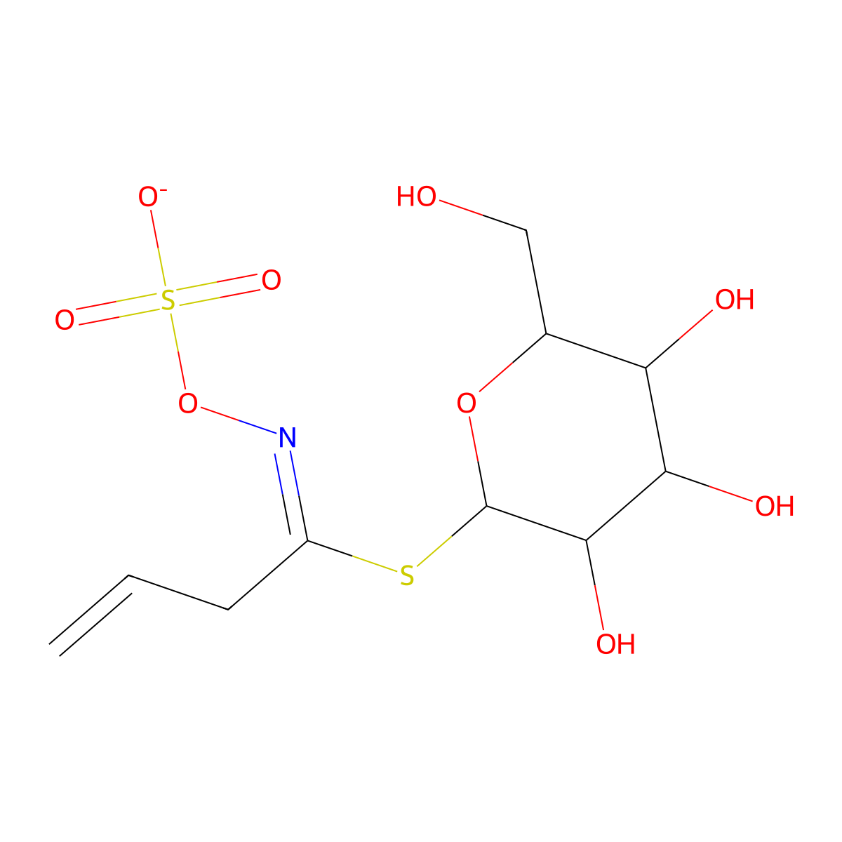 [1-[3,4,5-Trihydroxy-6-(hydroxymethyl)oxan-2-yl]sulfanylbut-3-enylideneamino] sulfate molecular structure, CAS 734483-82-0