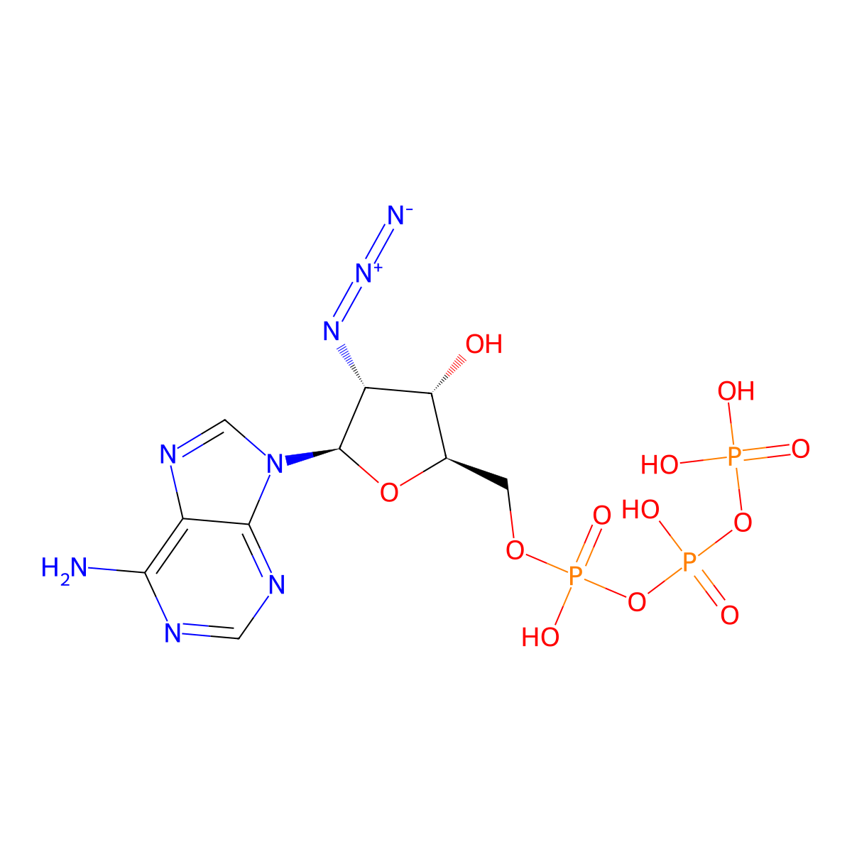 2'-Deoxy-2'-azidoadenosine triphosphate molecular structure, CAS 73449-06-6