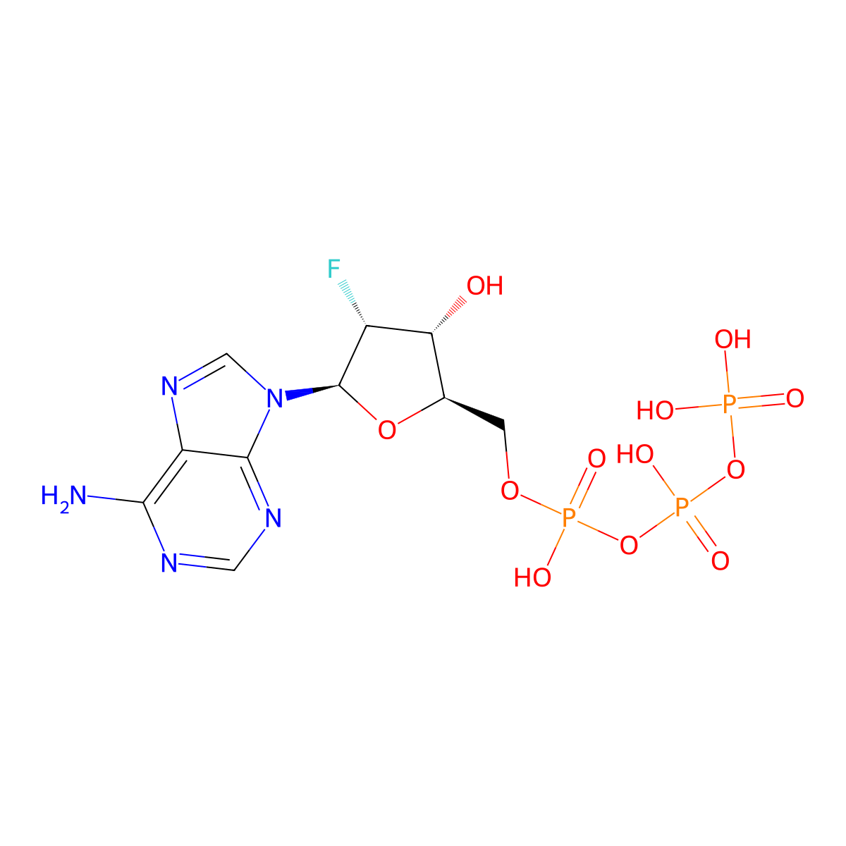 2'-Fluoro-2'-deoxyadenosine triphosphate molecular structure, CAS 73449-07-7