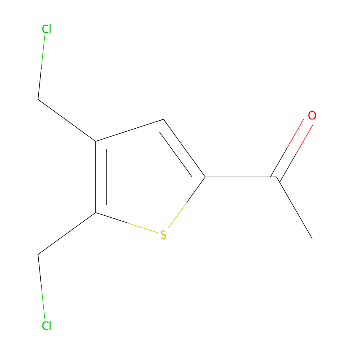 1-[4,5-Bis(chloromethyl)-2-thienyl]ethanone molecular structure, CAS 7345-75-7