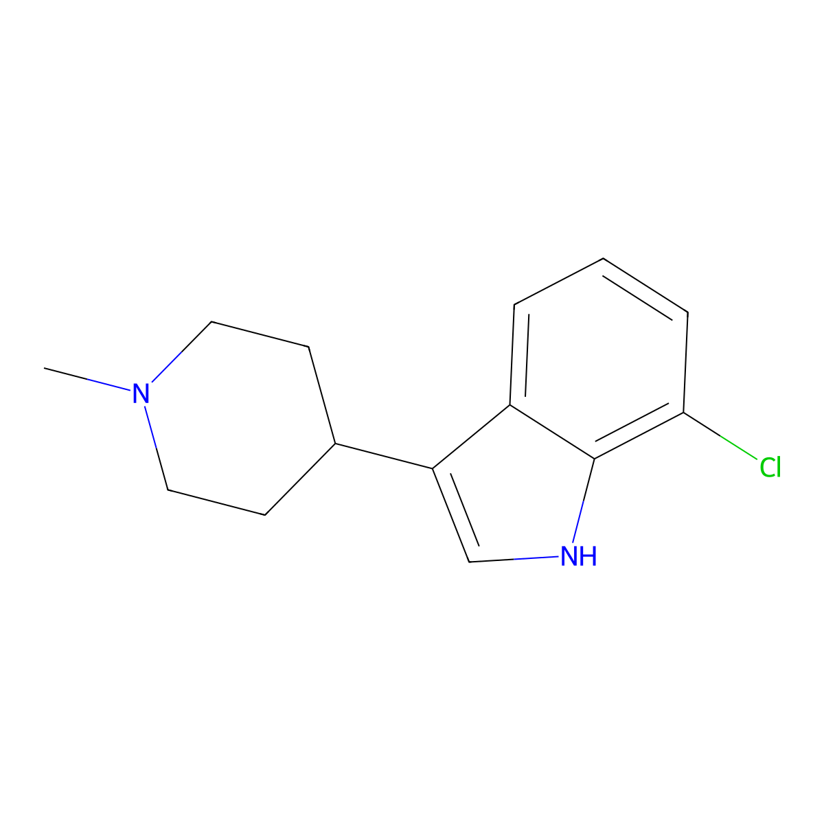 7-Chloro-3-(1-methyl-4-piperidinyl)indole molecular structure, CAS 734518-22-0