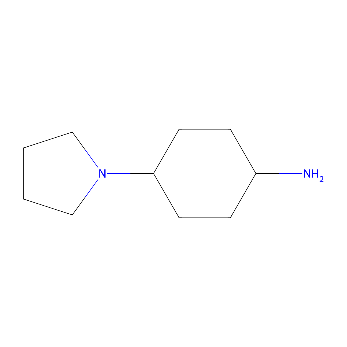 Cyclohexanamine, 4-(1-pyrrolidinyl)-, trans-(9CI) molecular structure, CAS 734527-26-5