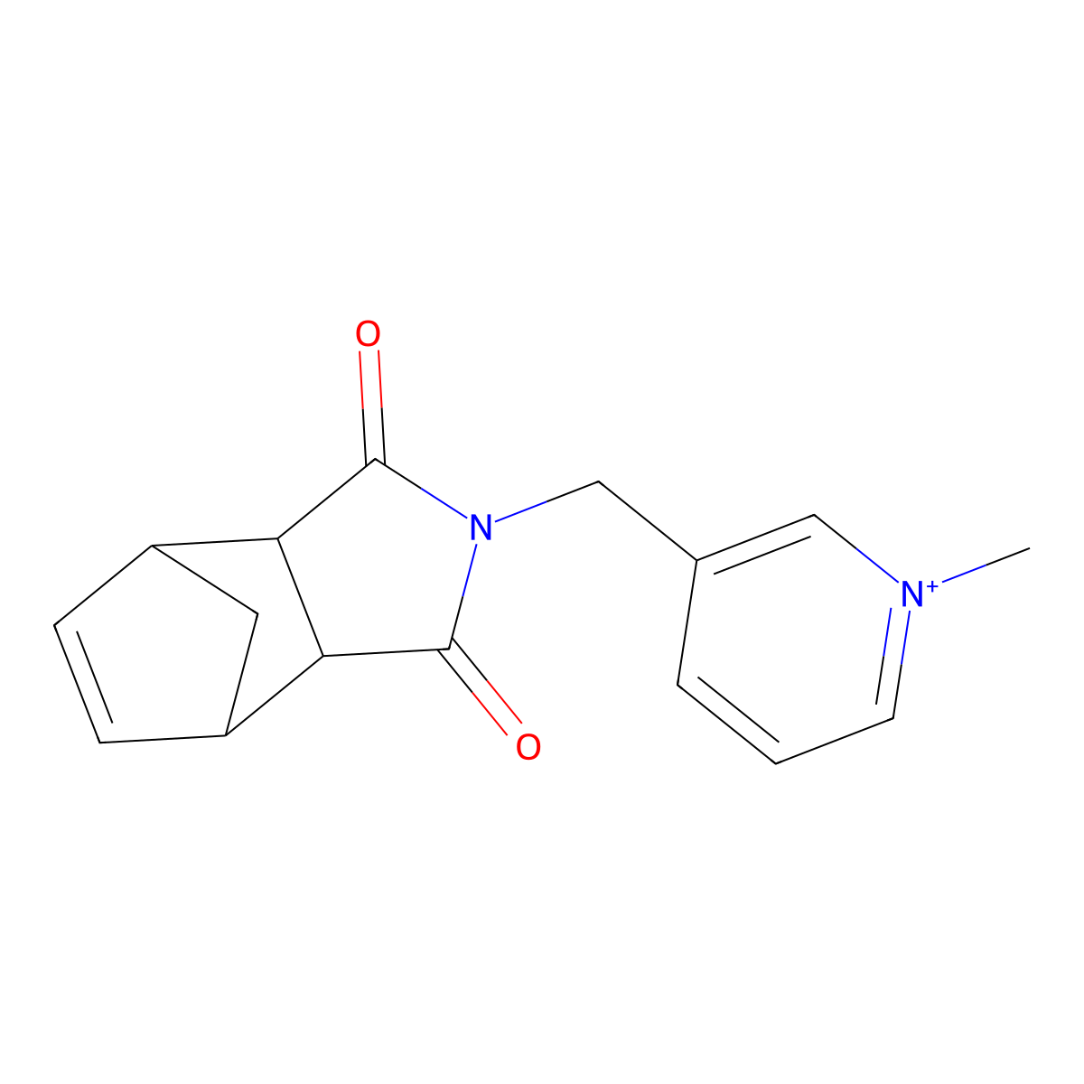 3-[(1,3-dioxo-1,3,3a,4,7,7a-hexahydro-2H-4,7-methanoisoindol-2-yl)methyl]-1-methylpyridinium molecular structure, CAS 734528-50-8