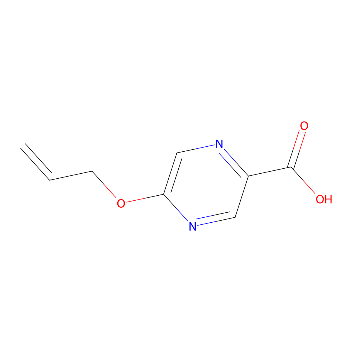 5-(2-Propen-1-yloxy)-2-pyrazinecarboxylic acid molecular structure, CAS 734532-95-7