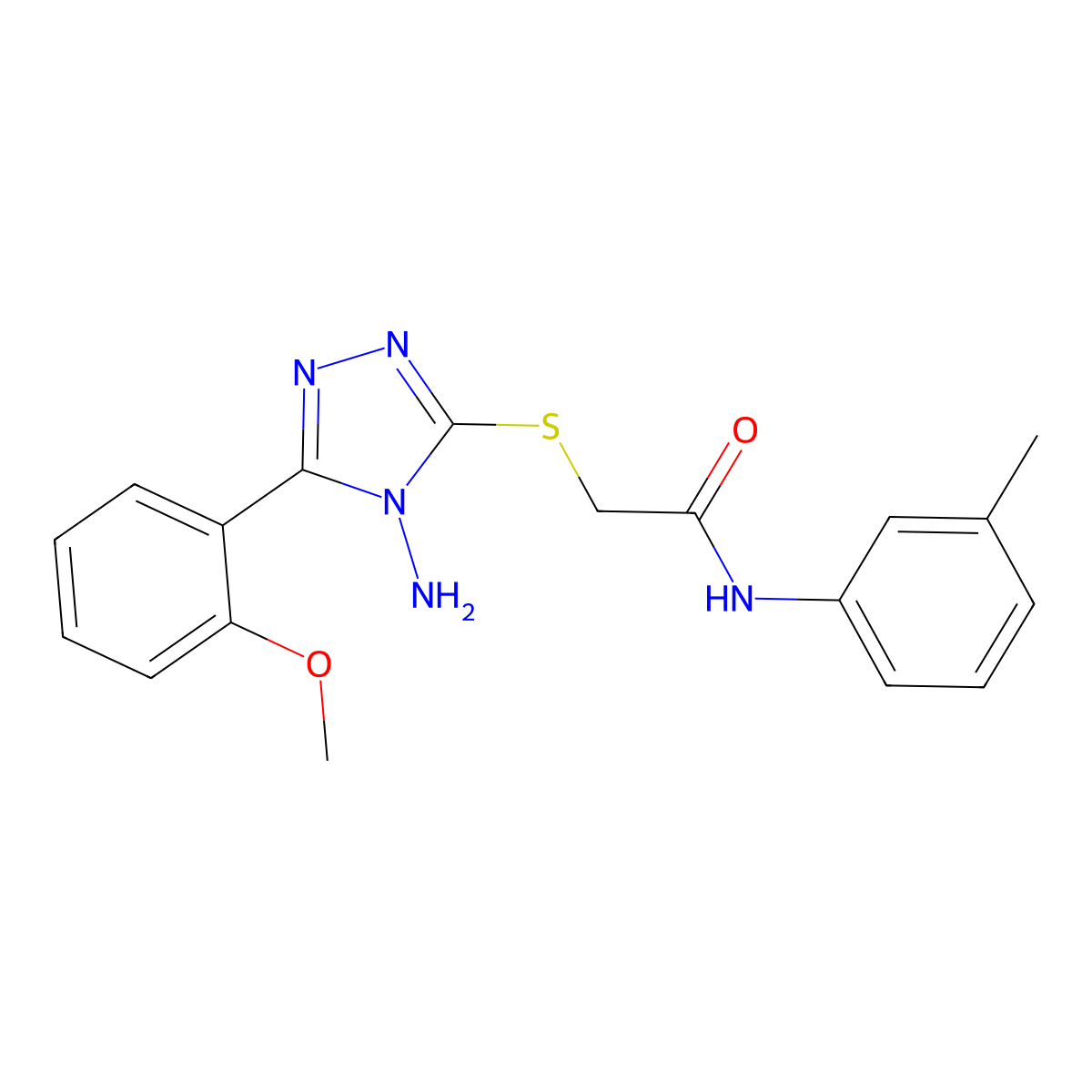 2-{[4-amino-5-(2-methoxyphenyl)-4H-1,2,4-triazol-3-yl]sulfanyl}-N-(3-methylphenyl)acetamide molecular structure, CAS 734534-69-1