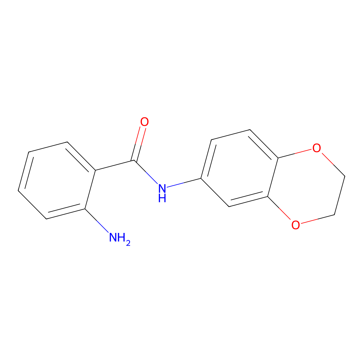 2-amino-N-(2,3-dihydro-1,4-benzodioxin-6-yl)benzamide molecular structure, CAS 734535-47-8