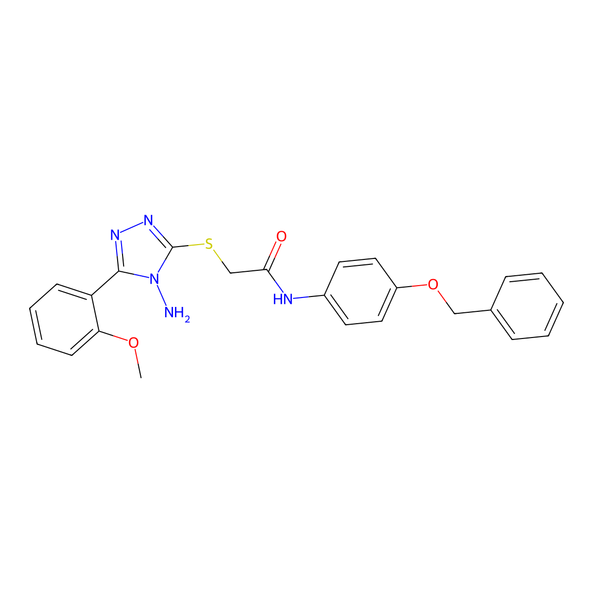 2-{[4-amino-5-(2-methoxyphenyl)-4H-1,2,4-triazol-3-yl]sulfanyl}-N-[4-(benzyloxy)phenyl]acetamide molecular structure, CAS 734542-23-5