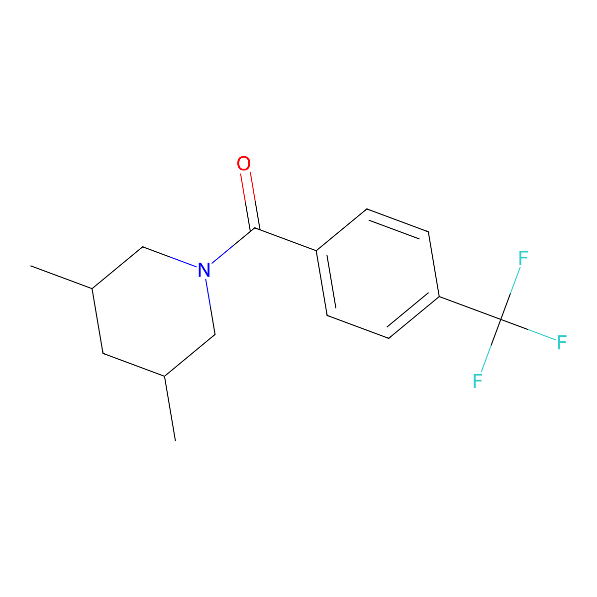 3,5-Dimethyl-1-[4-(trifluoromethyl)benzoyl]piperidine molecular structure, CAS 734544-40-2