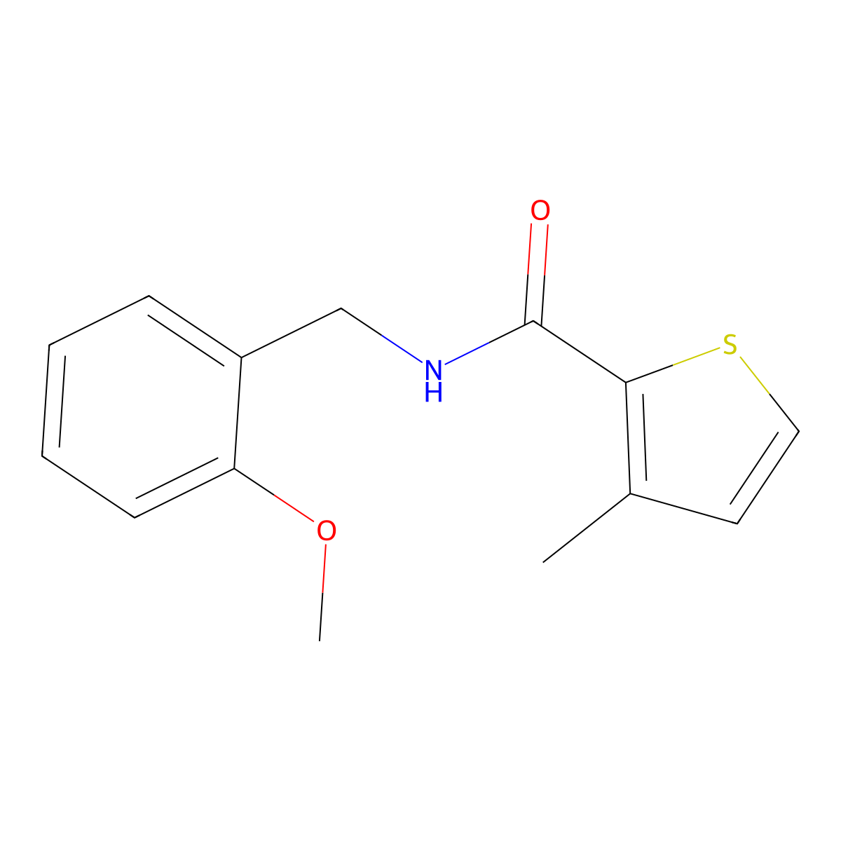 N-[(2-methoxyphenyl)methyl]-3-methylthiophene-2-carboxamide molecular structure, CAS 734545-42-7