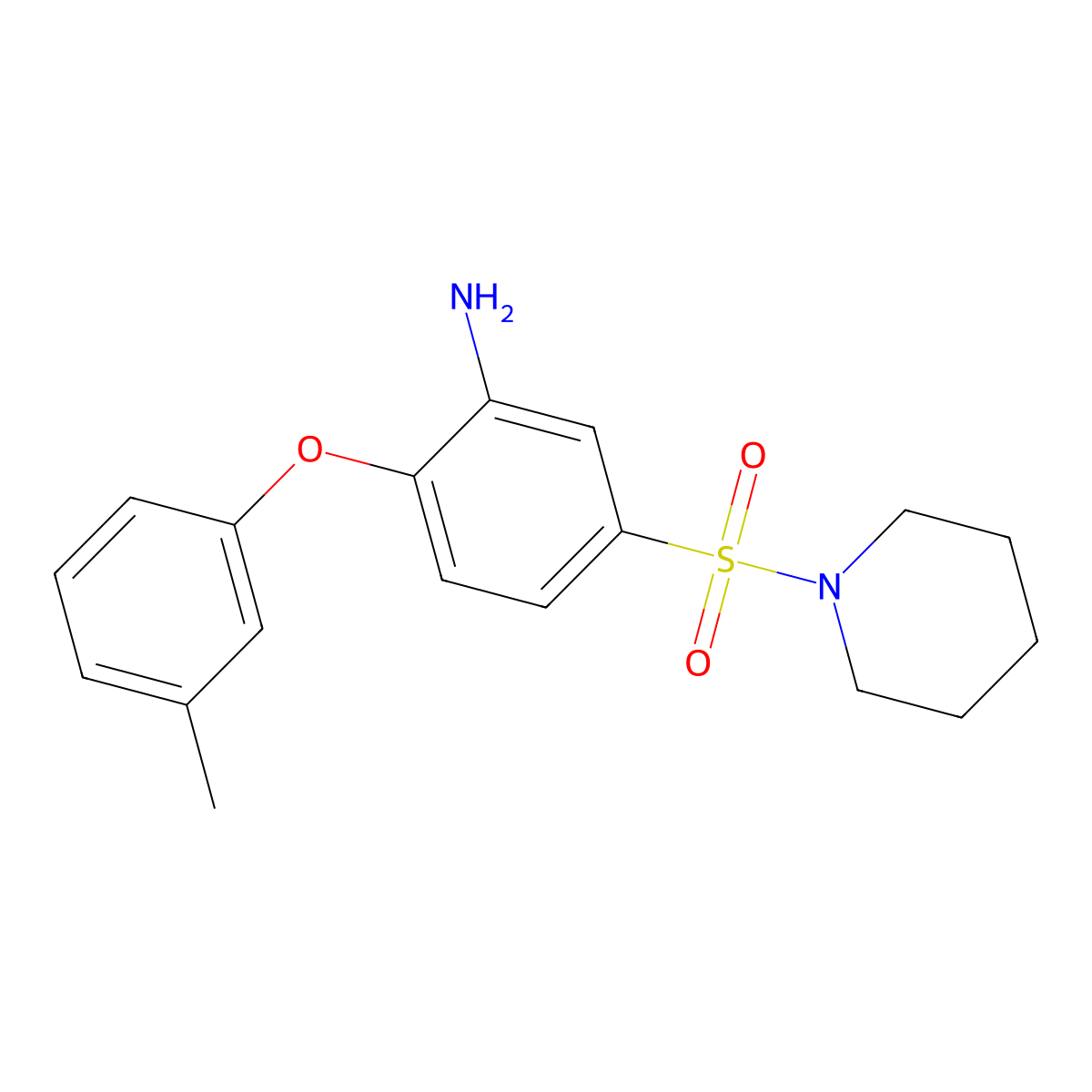 2-(3-Methylphenoxy)-5-(piperidine-1-sulfonyl)aniline molecular structure, CAS 734546-51-1
