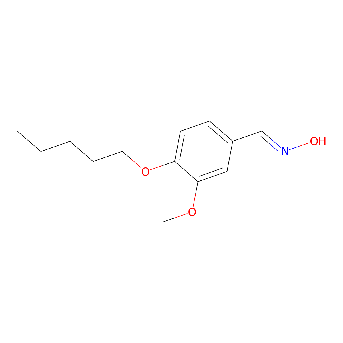 N-{[3-methoxy-4-(pentyloxy)phenyl]methylidene}hydroxylamine molecular structure, CAS 734546-63-5