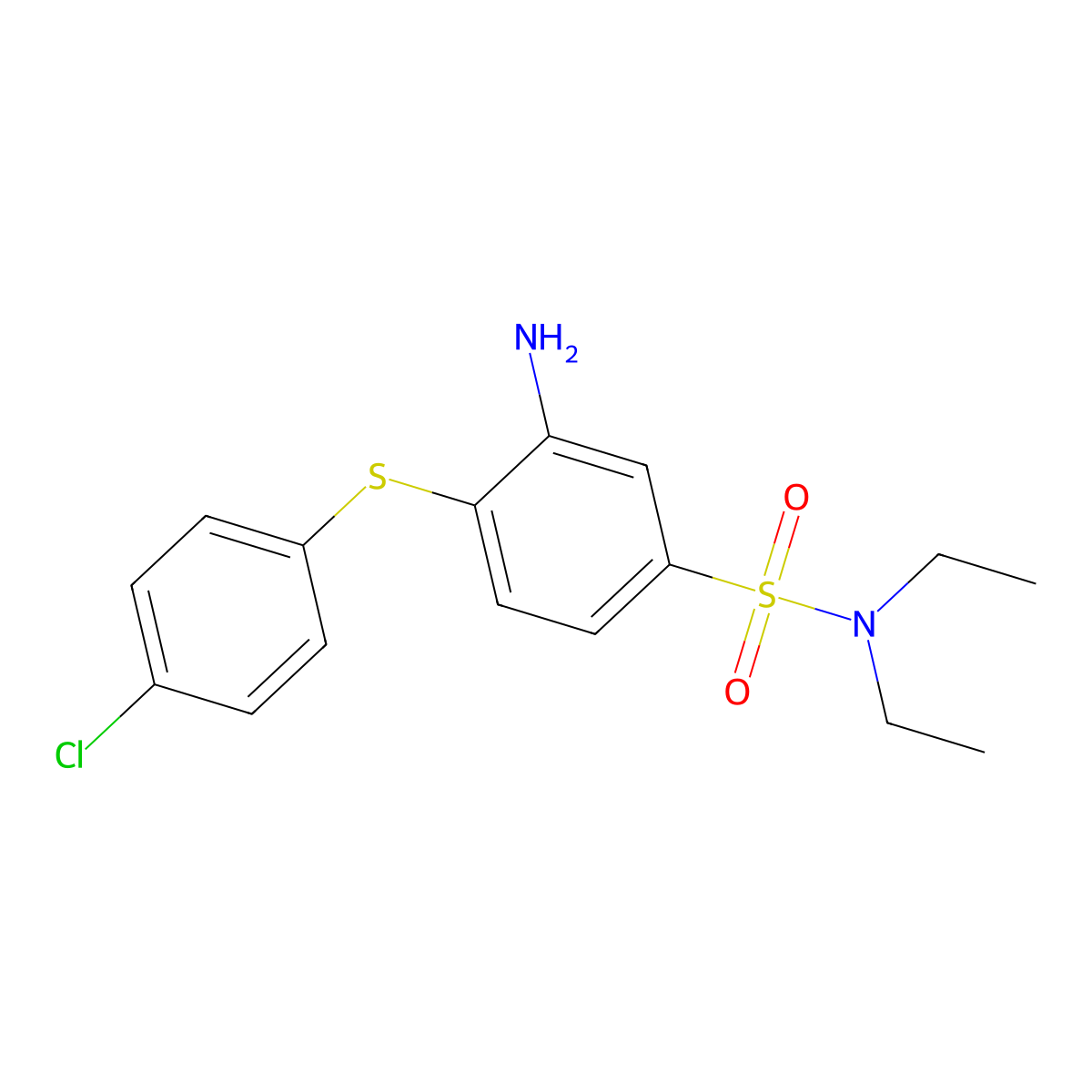 3-Amino-4-(4-chloro-phenylsulfanyl)-N,N-diethyl-benzenesulfonamide molecular structure, CAS 734546-72-6