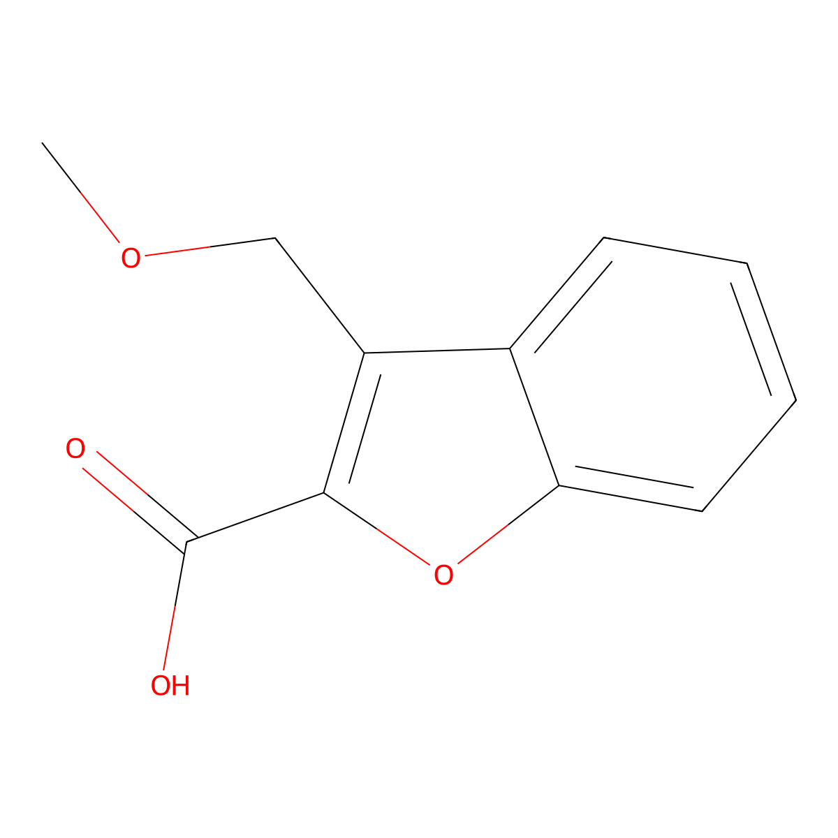3-(Methoxymethyl)-1-benzofuran-2-carboxylic acid molecular structure, CAS 734546-74-8