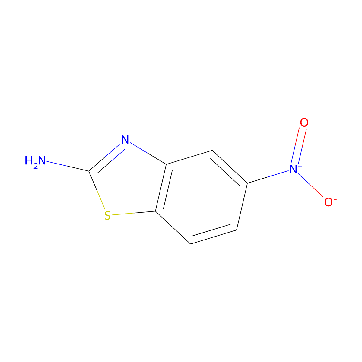 5-Nitro-1,3-benzothiazol-2-amine molecular structure, CAS 73458-39-6
