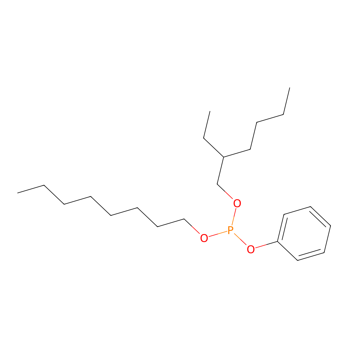 Phosphorous acid, 2-ethylhexyl octyl phenyl ester molecular structure, CAS 7346-61-4