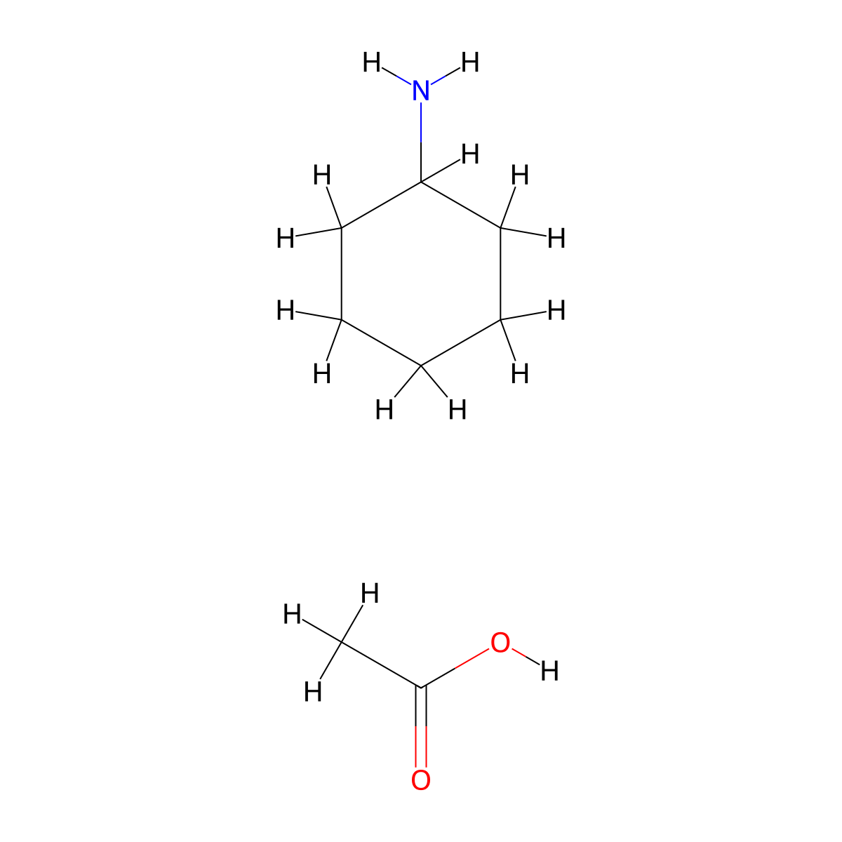 Acetic acid, compd. with cyclohexanamine (1:1) molecular structure, CAS 7346-79-4