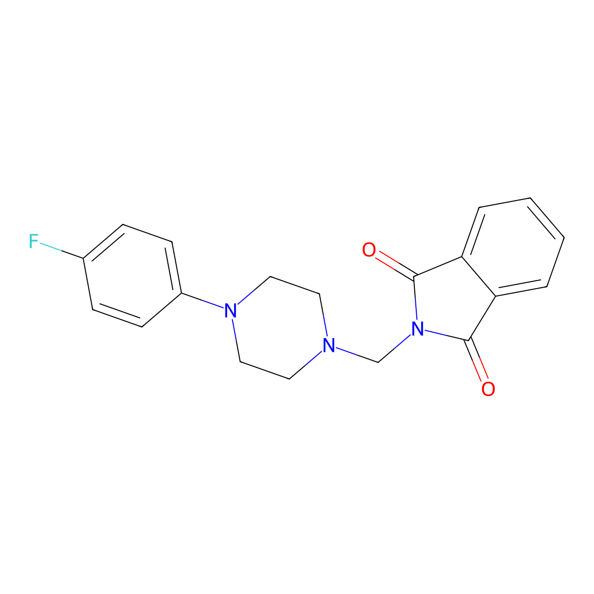 2-[[4-(4-Fluorophenyl)piperazin-1-yl]methyl]isoindole-1,3-dione molecular structure, CAS 73462-23-4