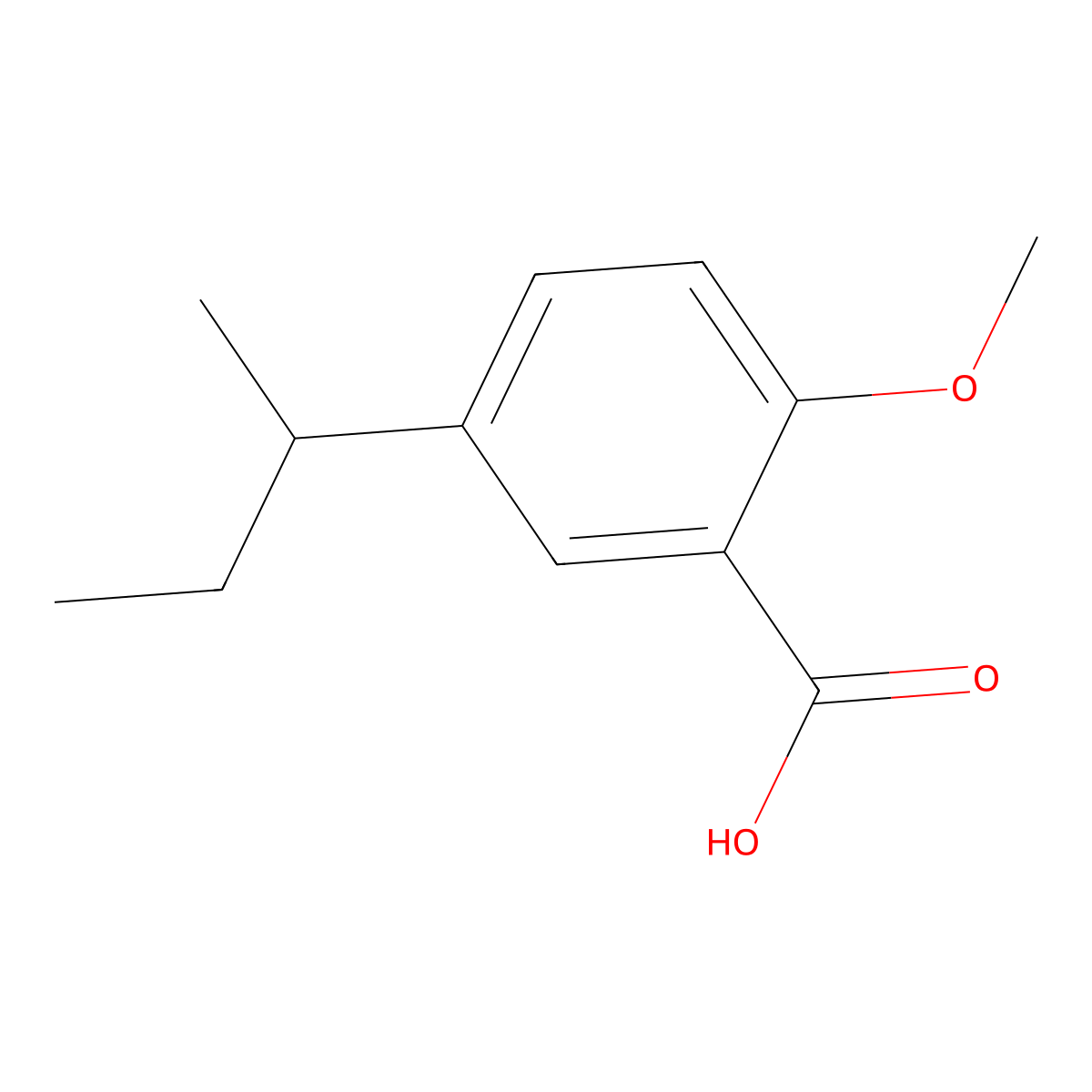 2-Methoxy-5-(1-methylpropyl)benzoic acid molecular structure, CAS 73469-53-1