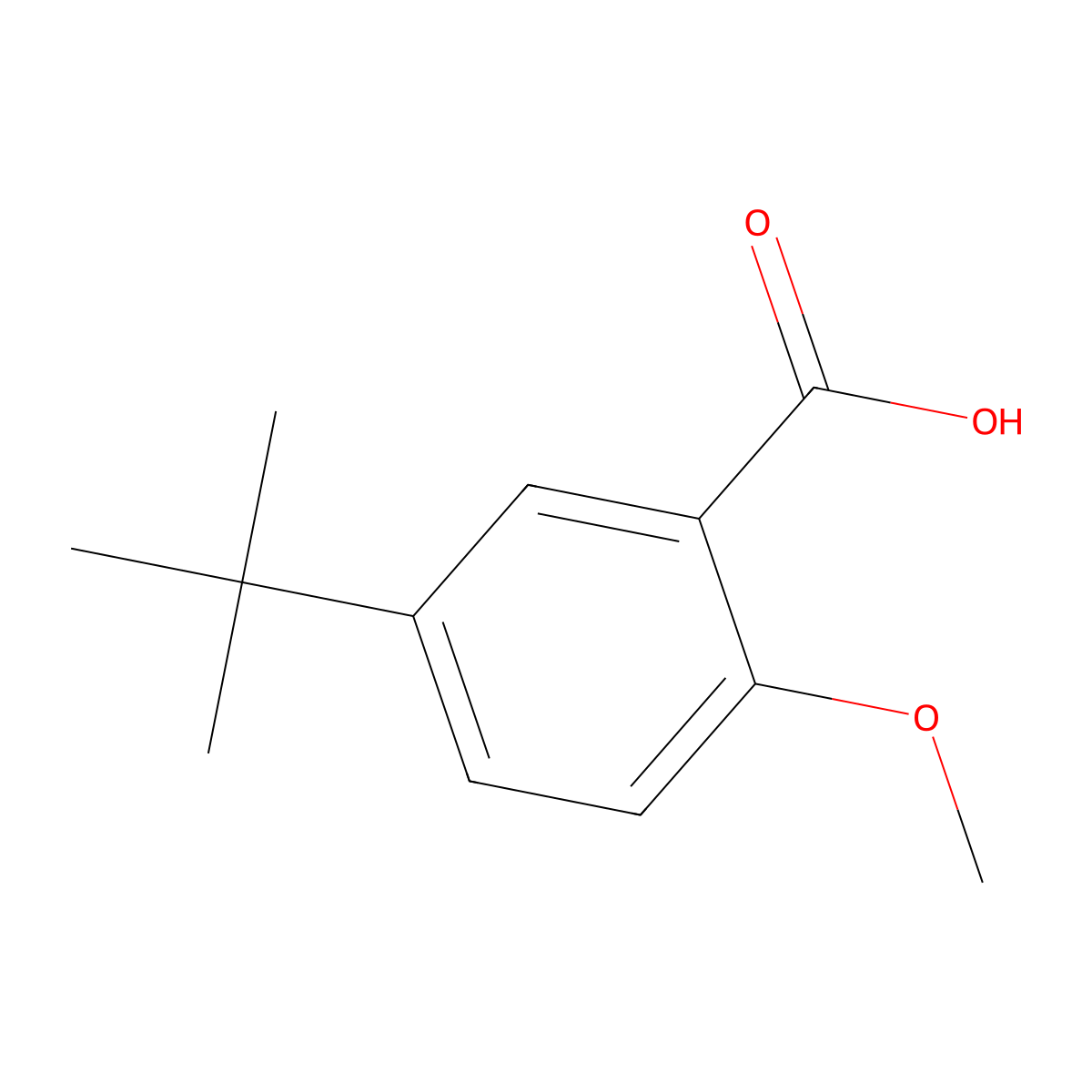5-Tert-Butyl-2-Methoxybenzoic Acid molecular structure, CAS 73469-54-2