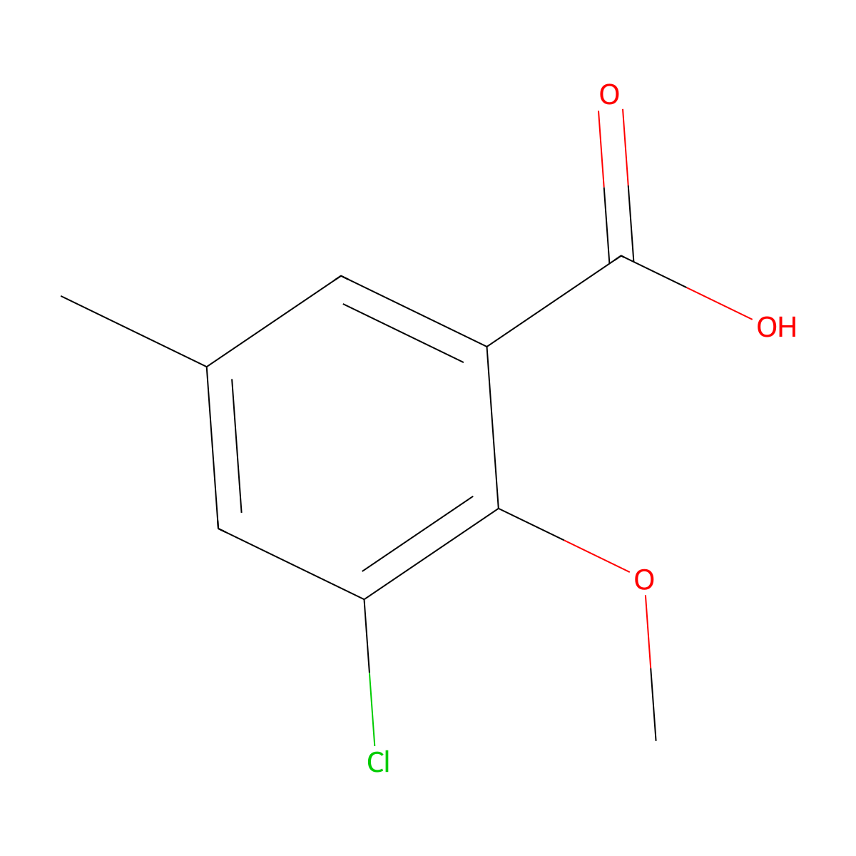 3-Chloro-2-methoxy-5-methylbenzoic acid molecular structure, CAS 73469-56-4