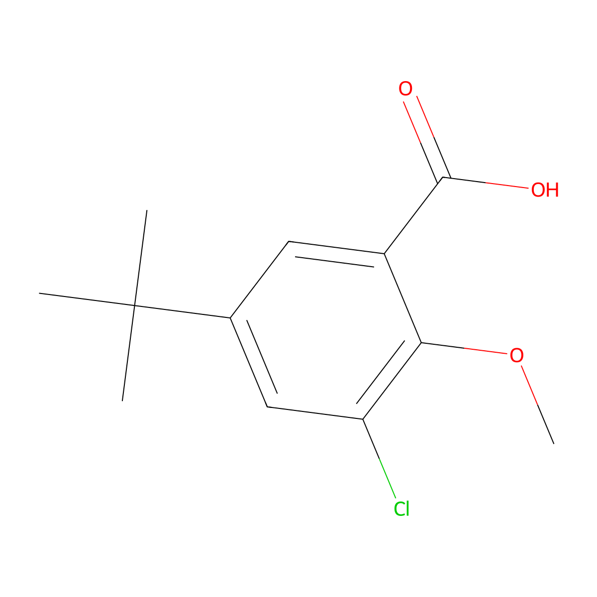 5-(Tert-butyl)-3-chloro-2-methoxybenzoic acid molecular structure, CAS 73469-57-5