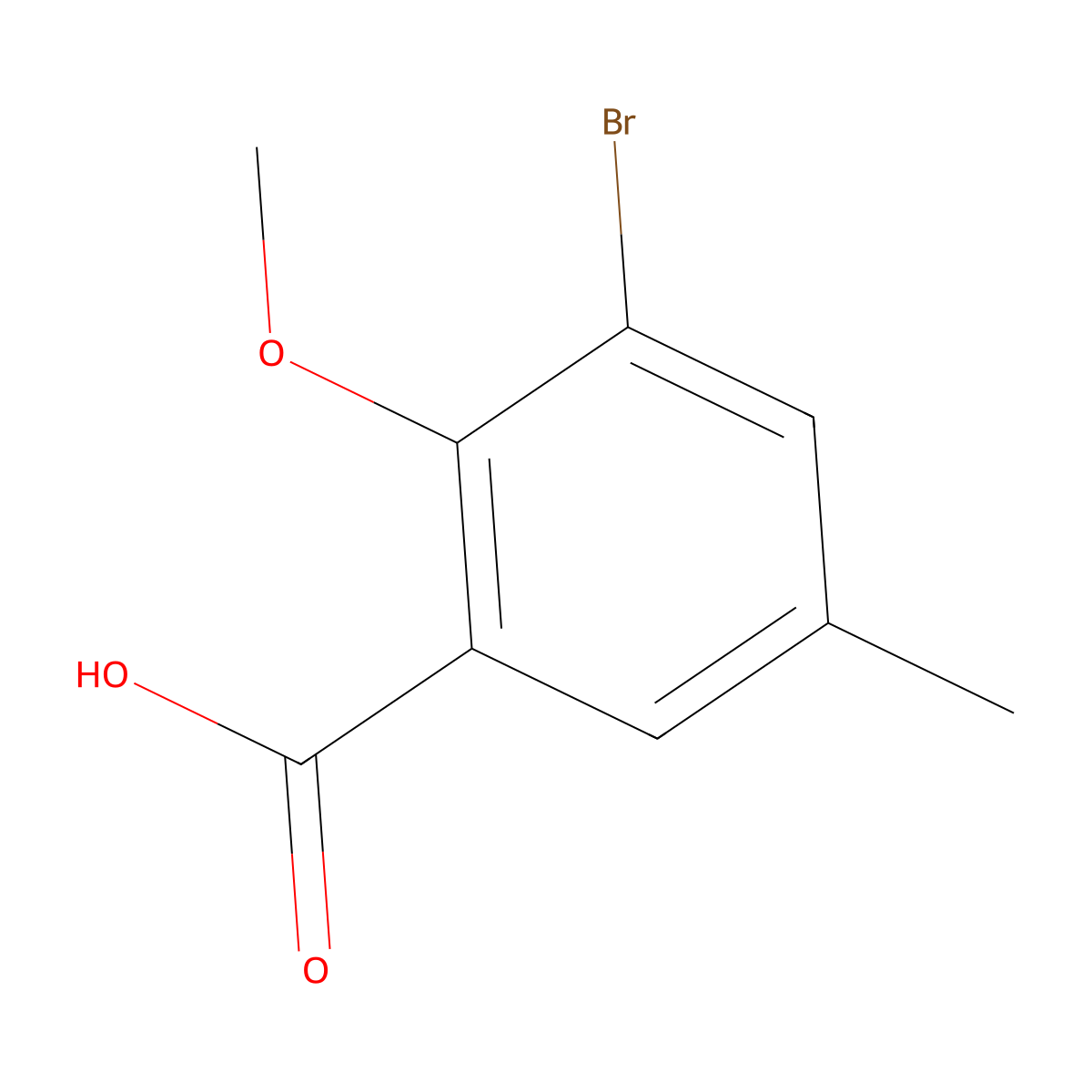 3-Bromo-2-methoxy-5-methylbenzoic acid molecular structure, CAS 73469-58-6