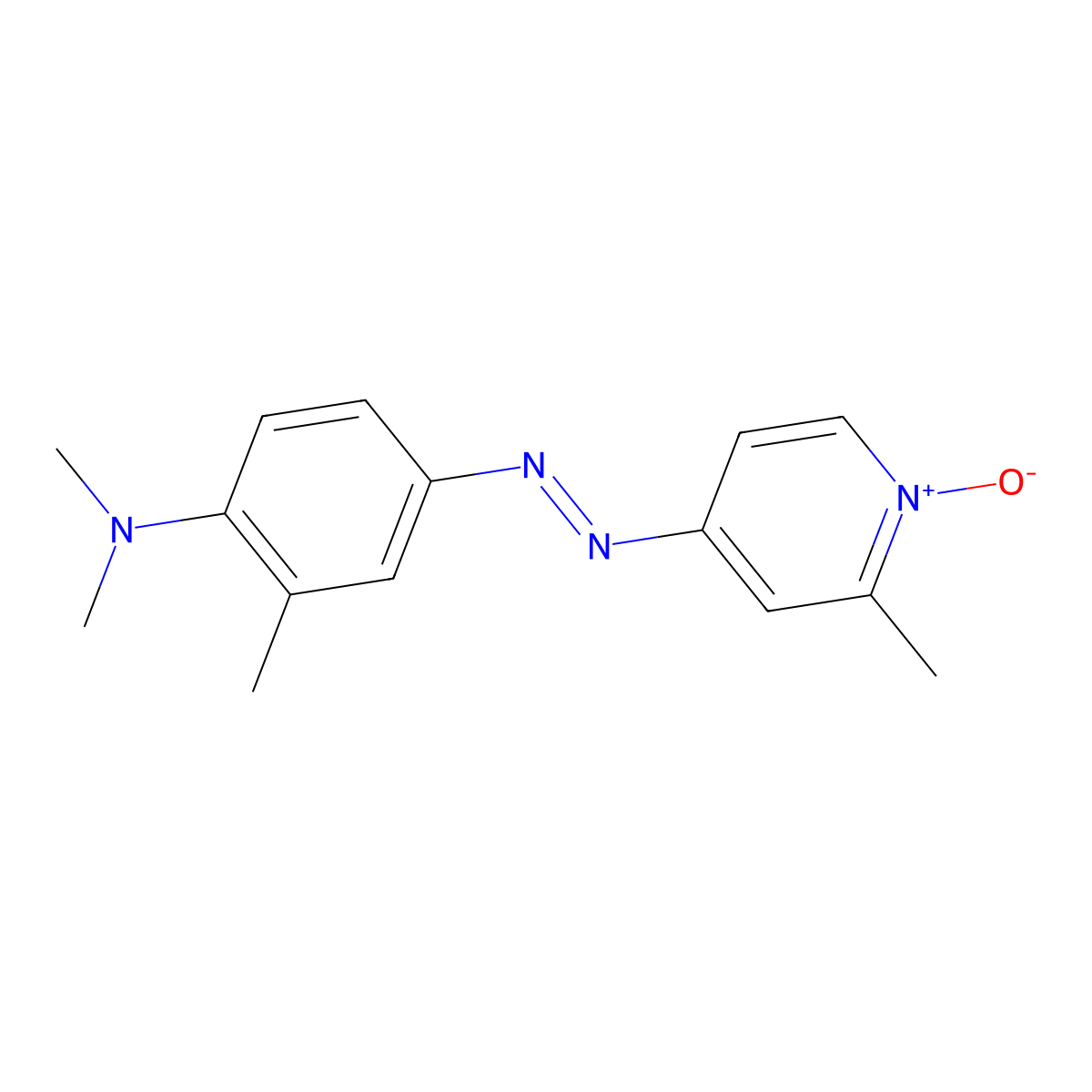 N,N,2-trimethyl-4-[(2-methyl-1-oxidopyridin-1-ium-4-yl)diazenyl]aniline molecular structure, CAS 7347-47-9
