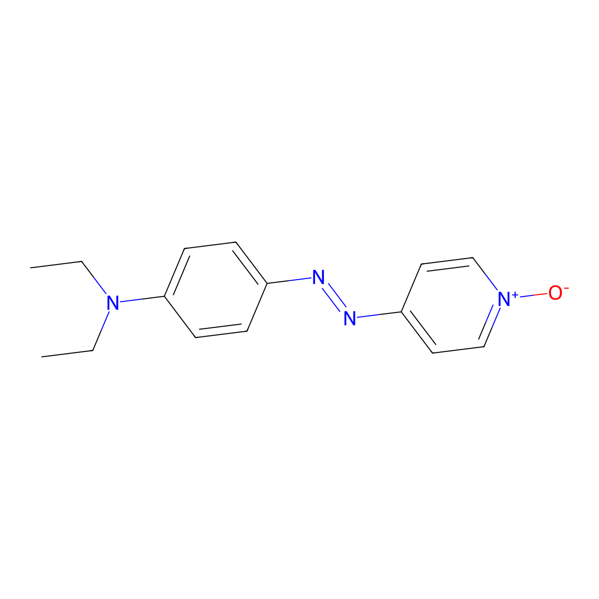 N,N-Diethyl-4-(4'-[pyridyl-1'-oxide]azo)aniline molecular structure, CAS 7347-49-1