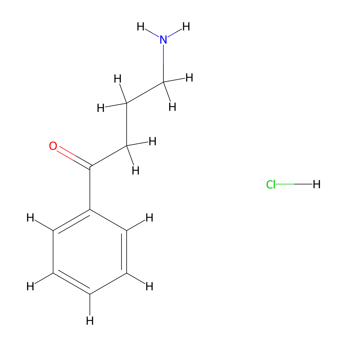 4-Amino-1-phenylbutan-1-onehydrochloride molecular structure, CAS 7347-73-1