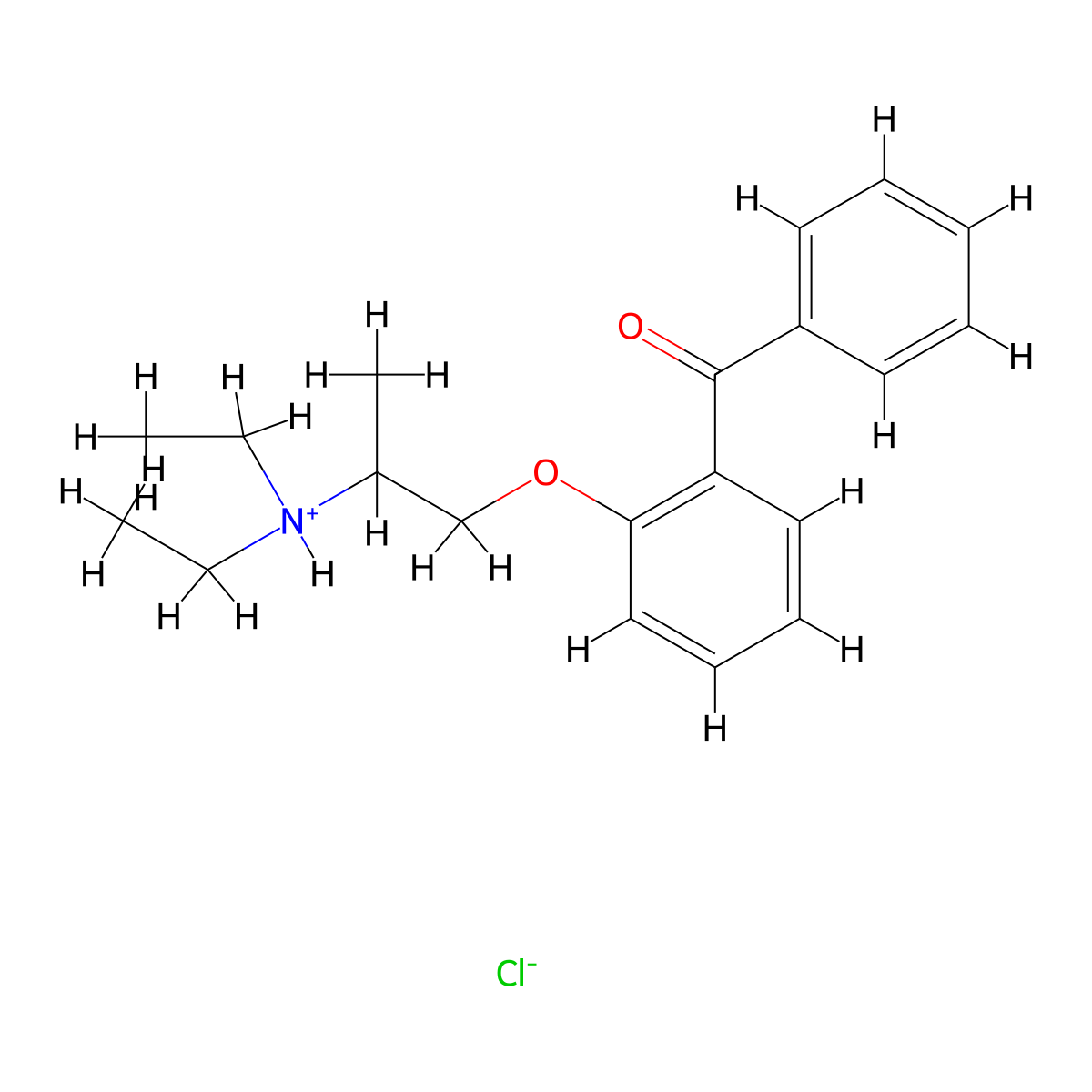 Benzophenone, 2-(2-(diethylamino)propoxy)-, hydrochloride, hydrate molecular structure, CAS 7347-84-4