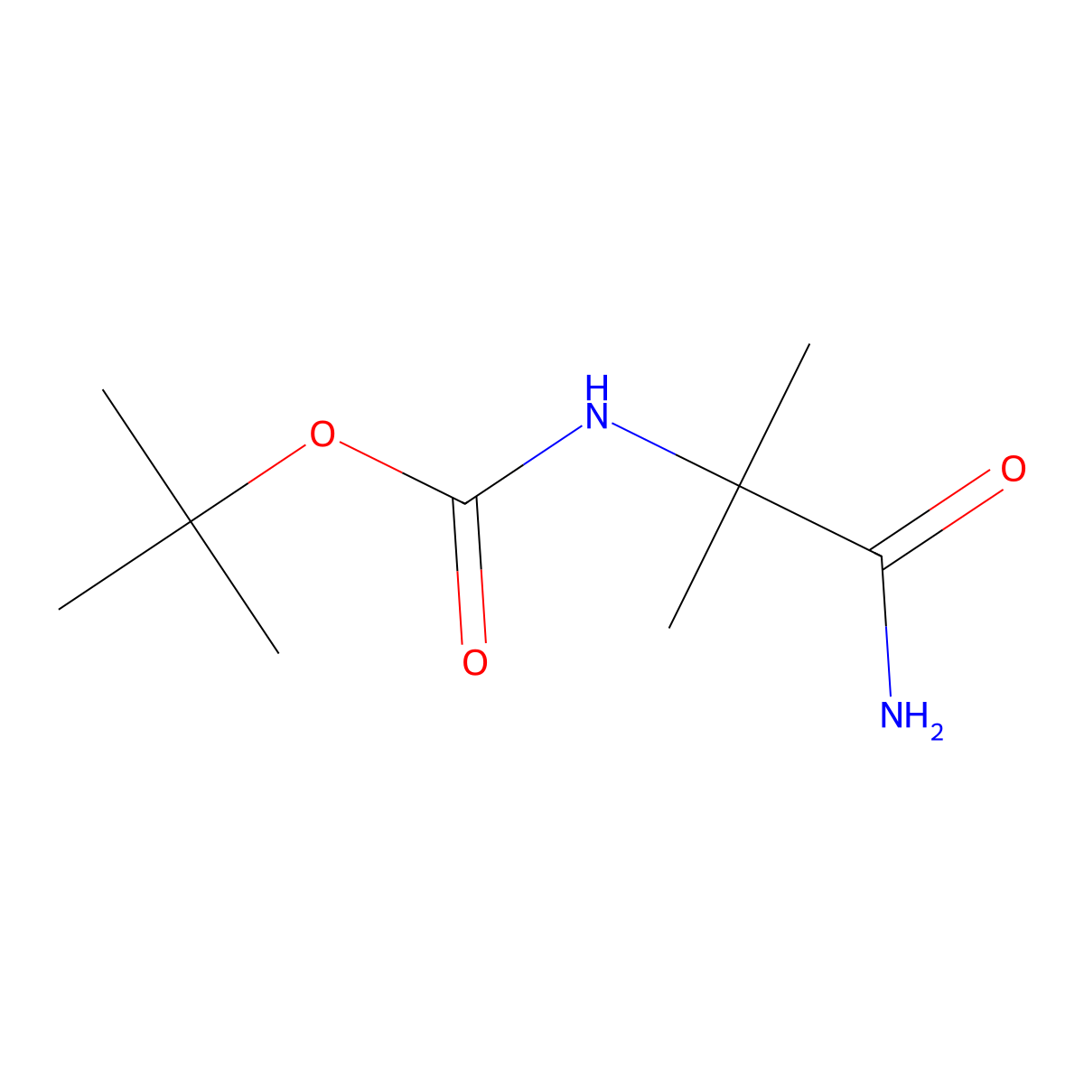 tert-Butyl (1-amino-2-methyl-1-oxopropan-2-yl)carbamate molecular structure, CAS 73470-46-9
