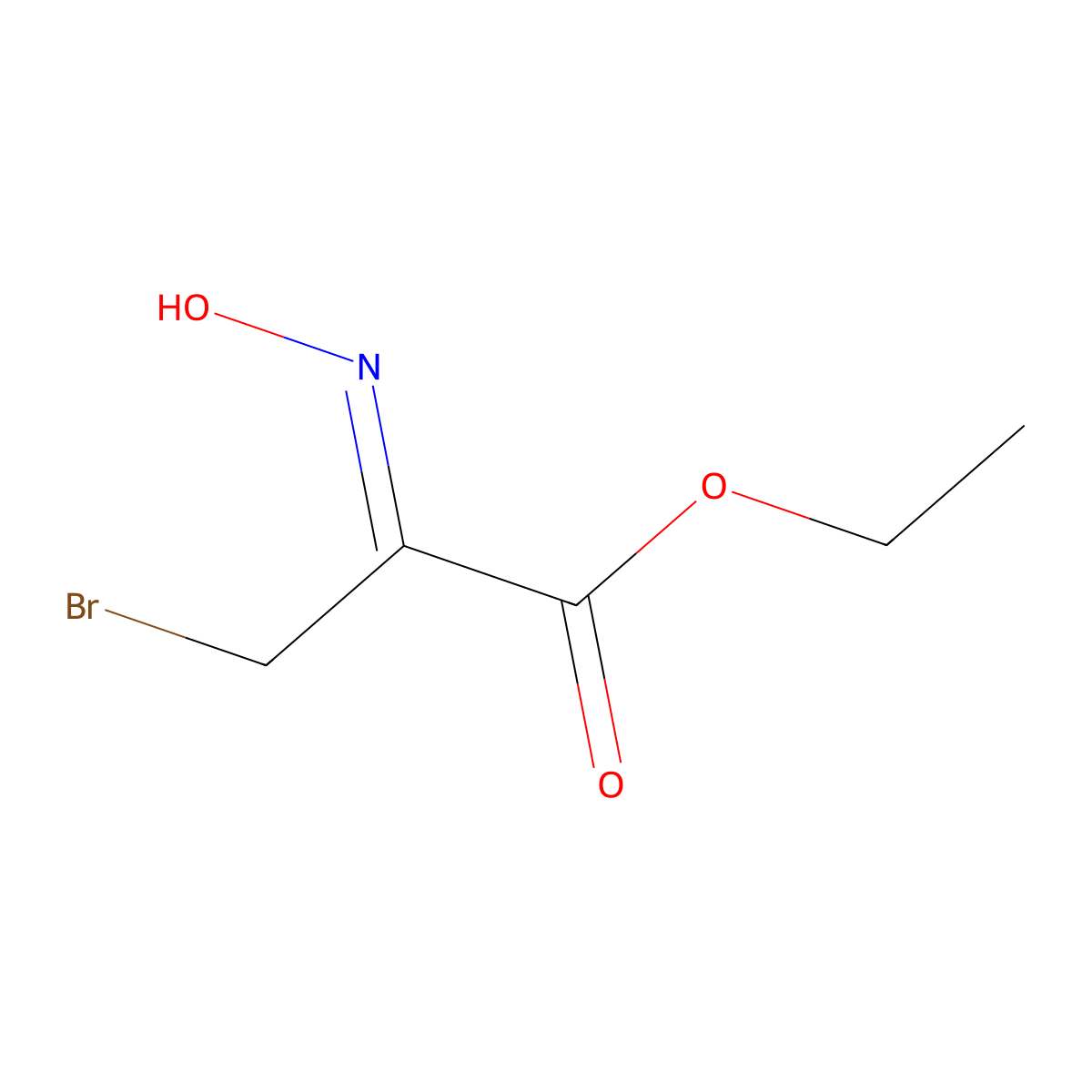 Ethyl 3-bromo-2-(hydroxyimino)propanoate molecular structure, CAS 73472-94-3