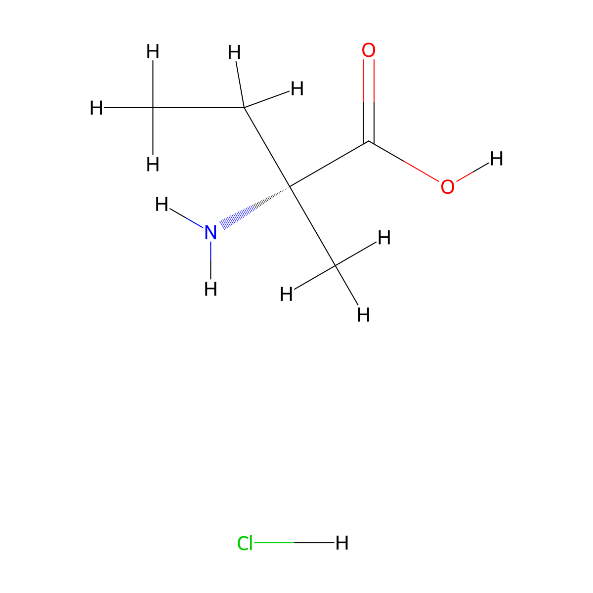 (R)-2-Amino-2-methylbutanoic acid hydrochloride molecular structure, CAS 73473-40-2