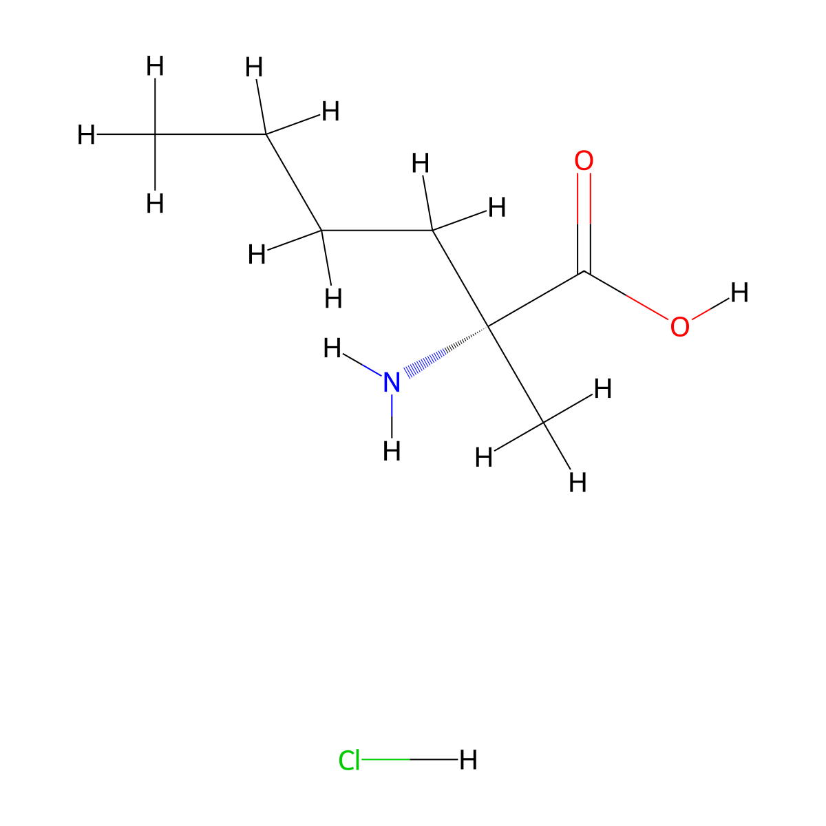 (R)-2-Amino-2-methylhexanoic acid hydrochloride molecular structure, CAS 73473-41-3