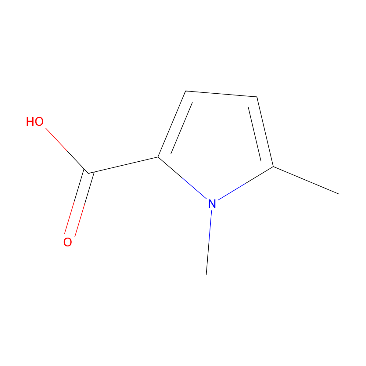 1,5-dimethyl-1H-pyrrole-2-carboxylic acid molecular structure, CAS 73476-30-9