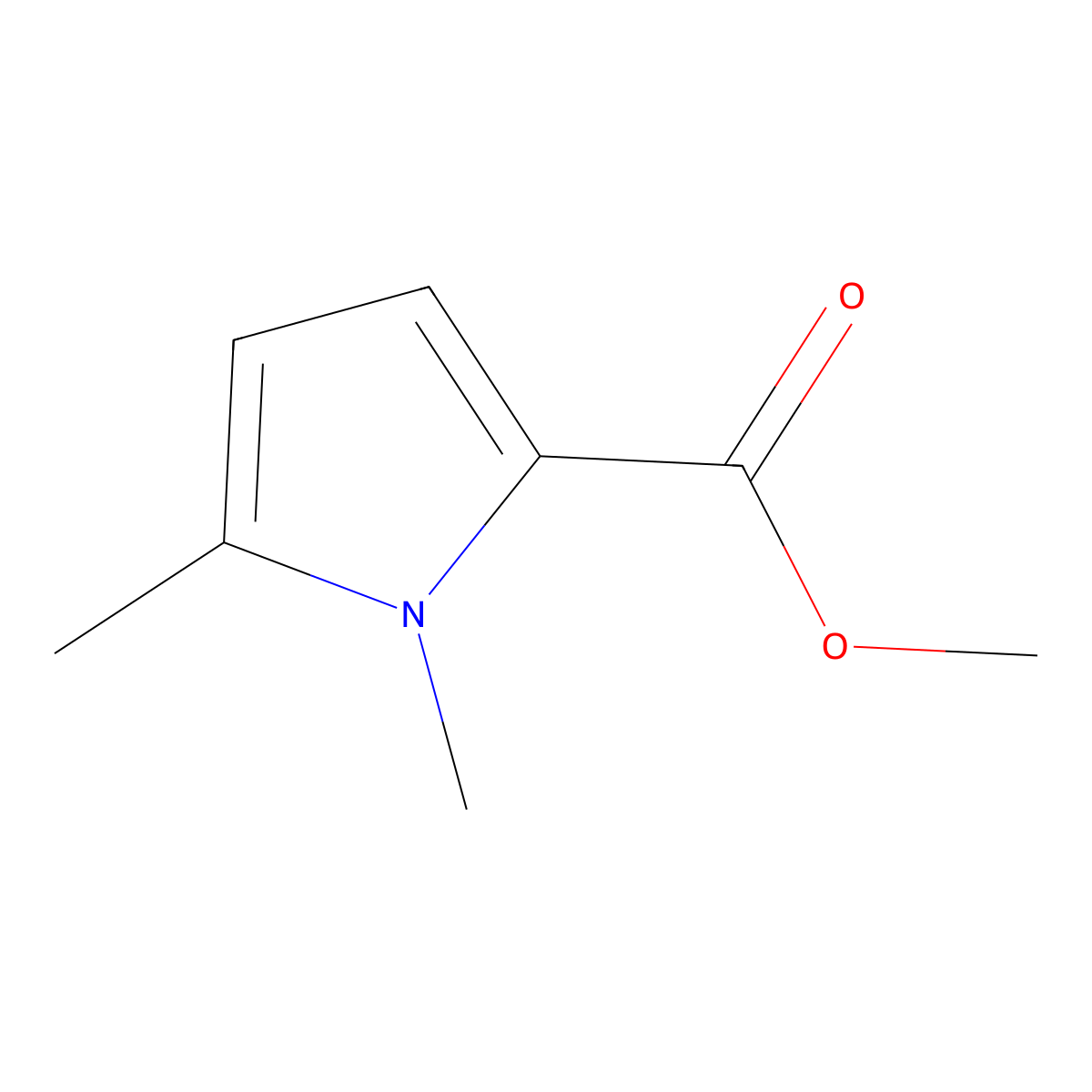 Methyl 1,5-dimethyl-1H-pyrrole-2-carboxylate molecular structure, CAS 73476-31-0