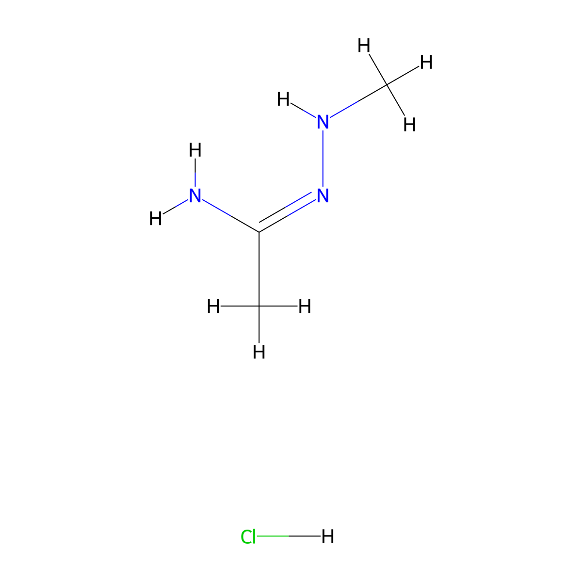 N'-(methylamino)ethanimidamide hydrochloride molecular structure, CAS 73479-03-5