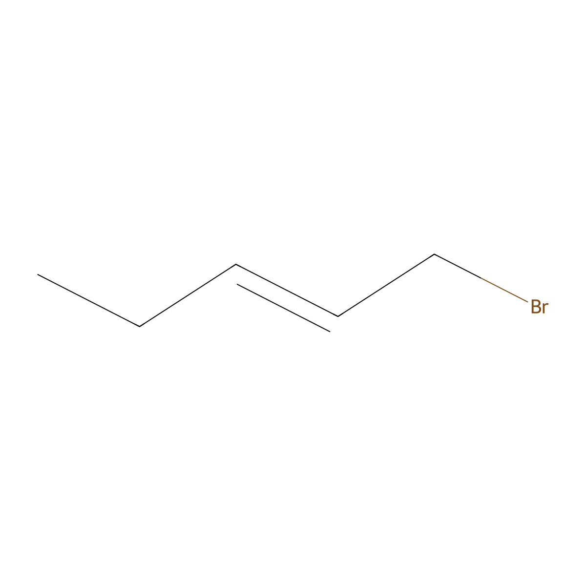 1-Bromo-2-pentene, predominantly trans molecular structure, CAS 7348-71-2