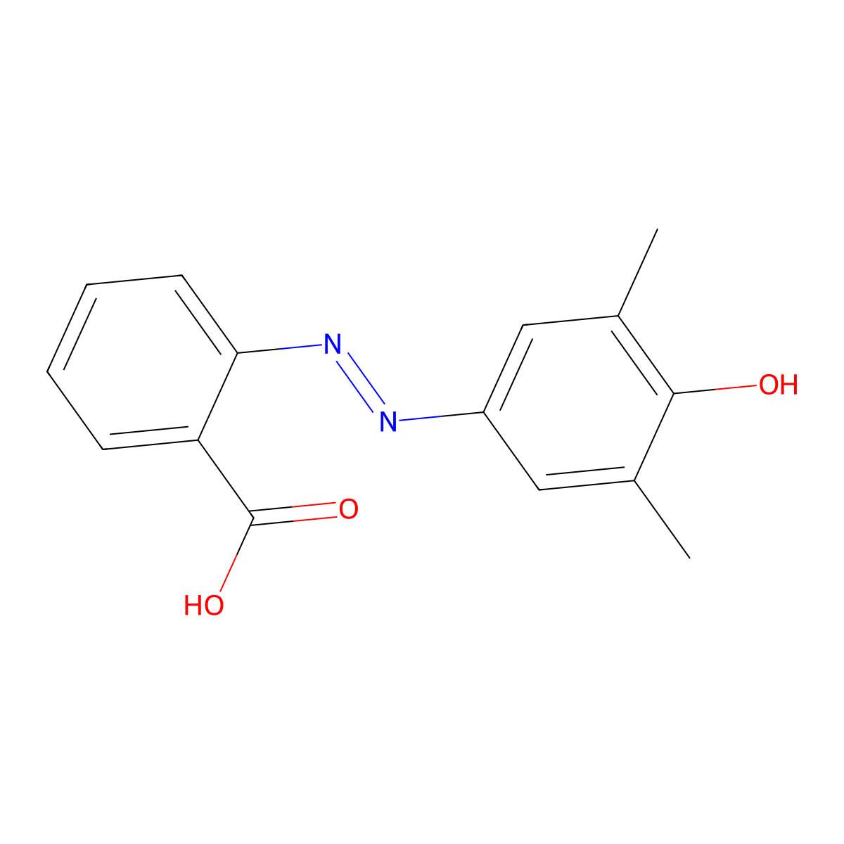 2-((3',5'-Dimethyl-4'-hydroxyphenyl)azo)benzoic acid molecular structure, CAS 73483-41-7