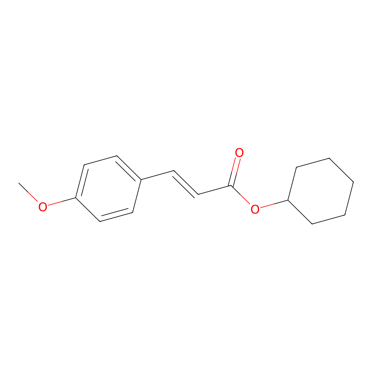 Cyclohexyl p-methoxycinnamate molecular structure, CAS 73486-92-7