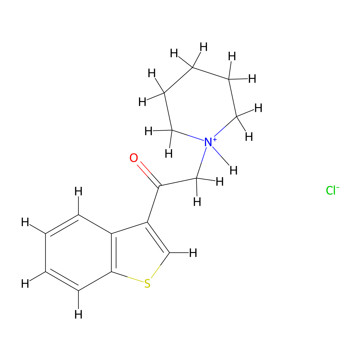 Ketone, benzo(b)thien-3-yl piperidinomethyl, hydrochloride molecular structure, CAS 7349-48-6