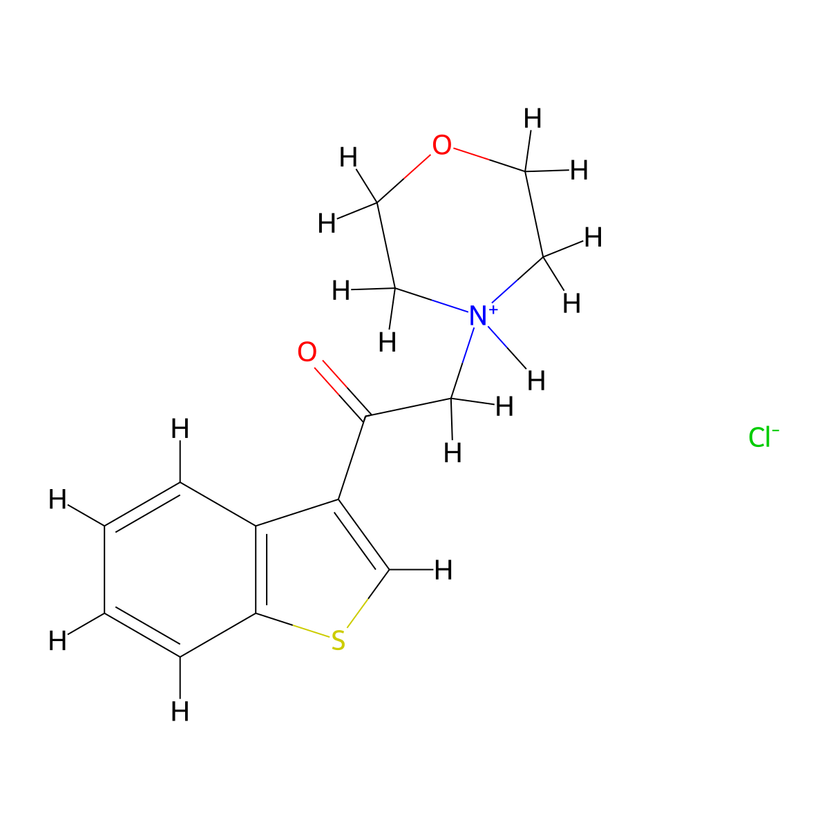 1-(1-Benzothiophen-3-yl)-2-(morpholin-4-yl)ethan-1-one--hydrogen chloride (1/1) molecular structure, CAS 7349-50-0