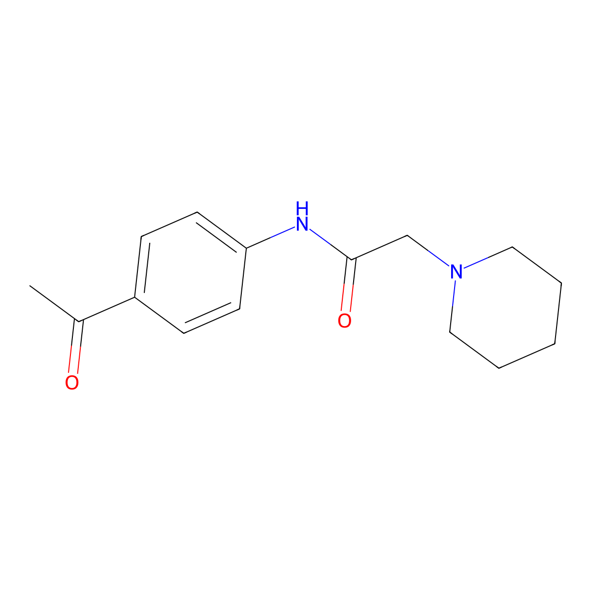 1-Piperidineacetamide, N-(4-acetylphenyl)- molecular structure, CAS 73490-89-8