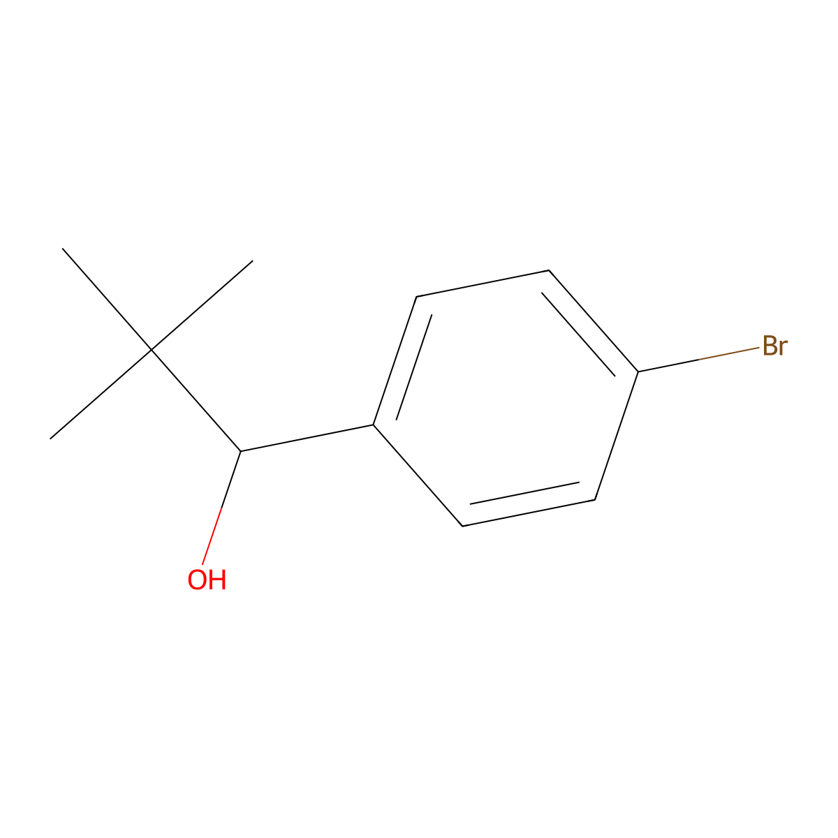 1-(4-Bromophenyl)-2,2-dimethylpropan-1-ol molecular structure, CAS 73492-35-0