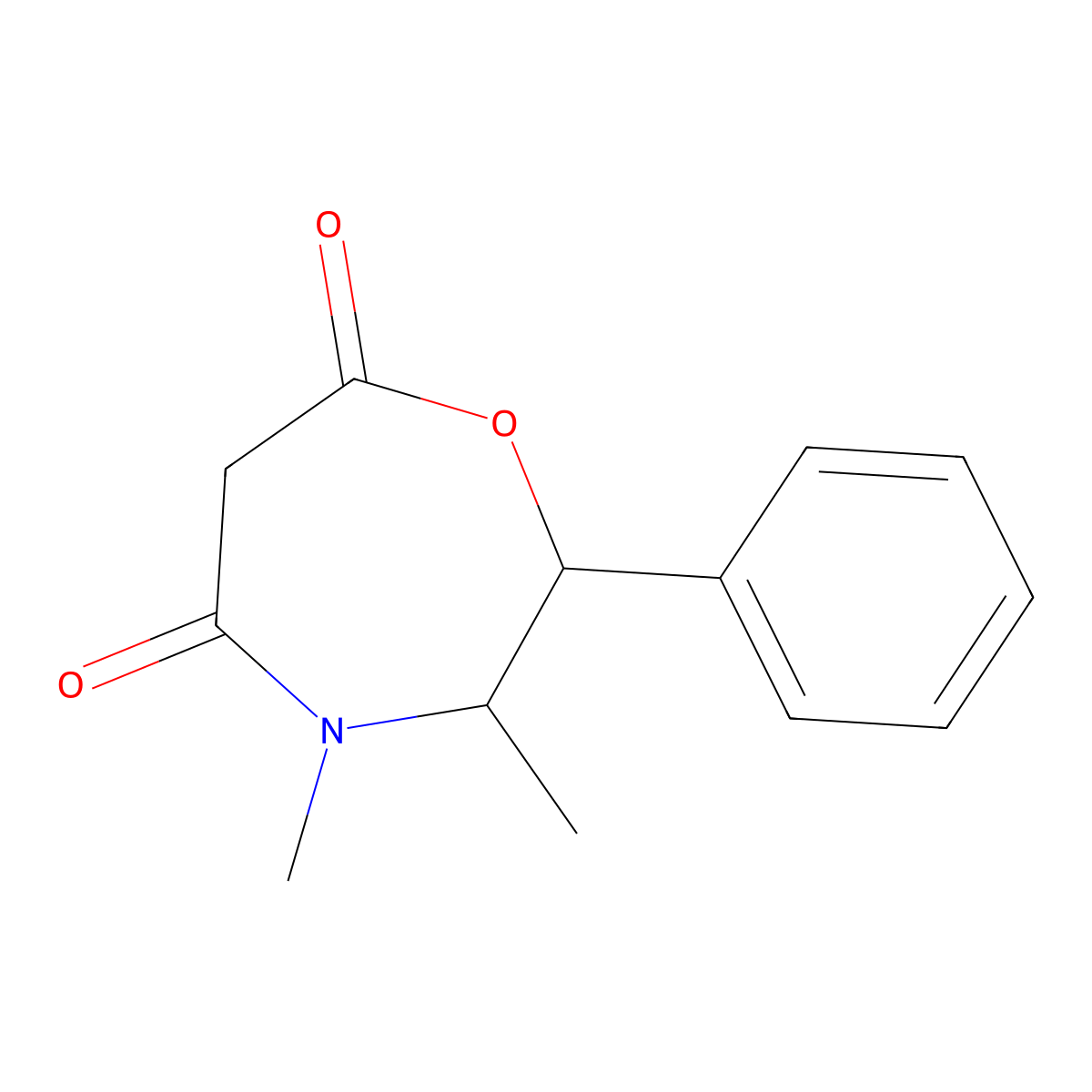 3,4-Dimethyl-2-phenyl-1,4-oxazepane-5,7-dione molecular structure, CAS 73494-16-3