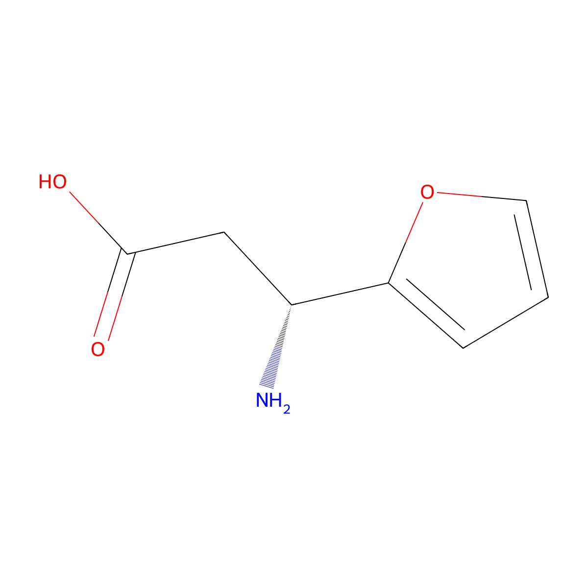 (R)-3-Amino-3-(2-furyl)-propionic acid molecular structure, CAS 73495-08-6