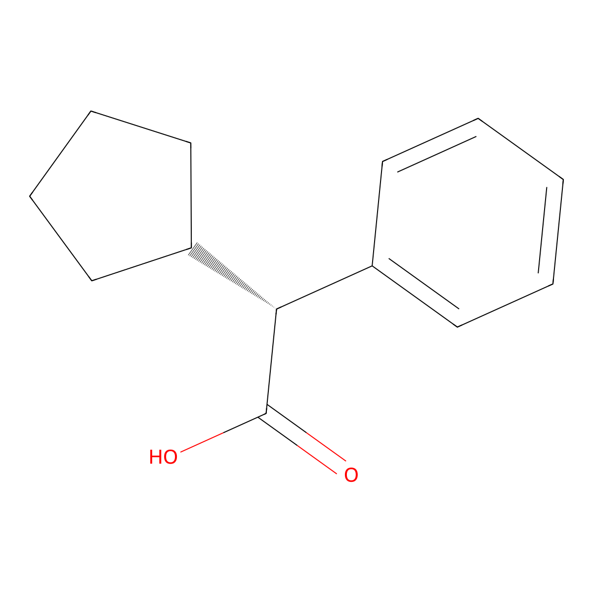 Cyclopentylphenylacetic acid, (R)- molecular structure, CAS 73495-21-3