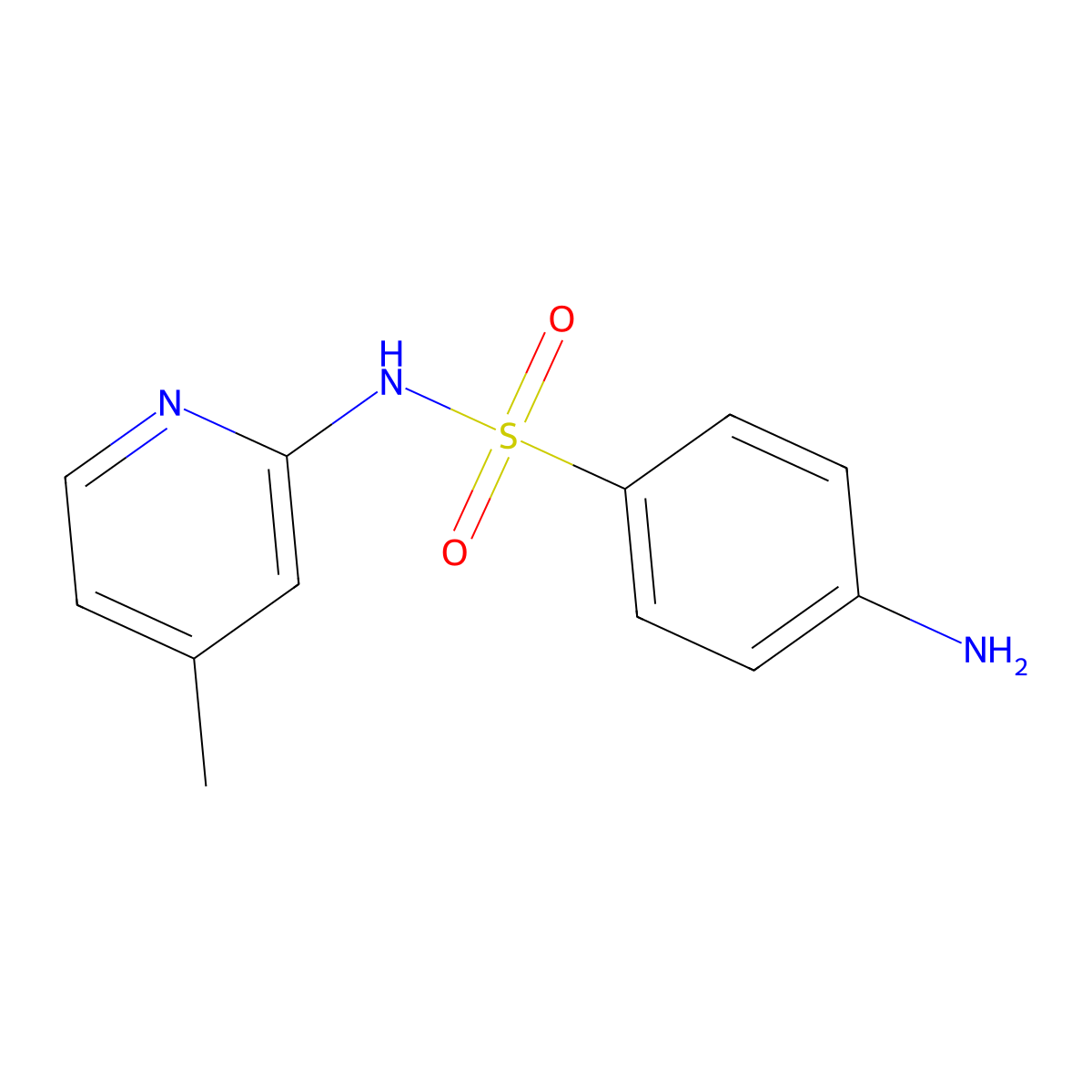 4-amino-N-(4-methylpyridin-2-yl)benzenesulfonamide molecular structure, CAS 73497-99-1