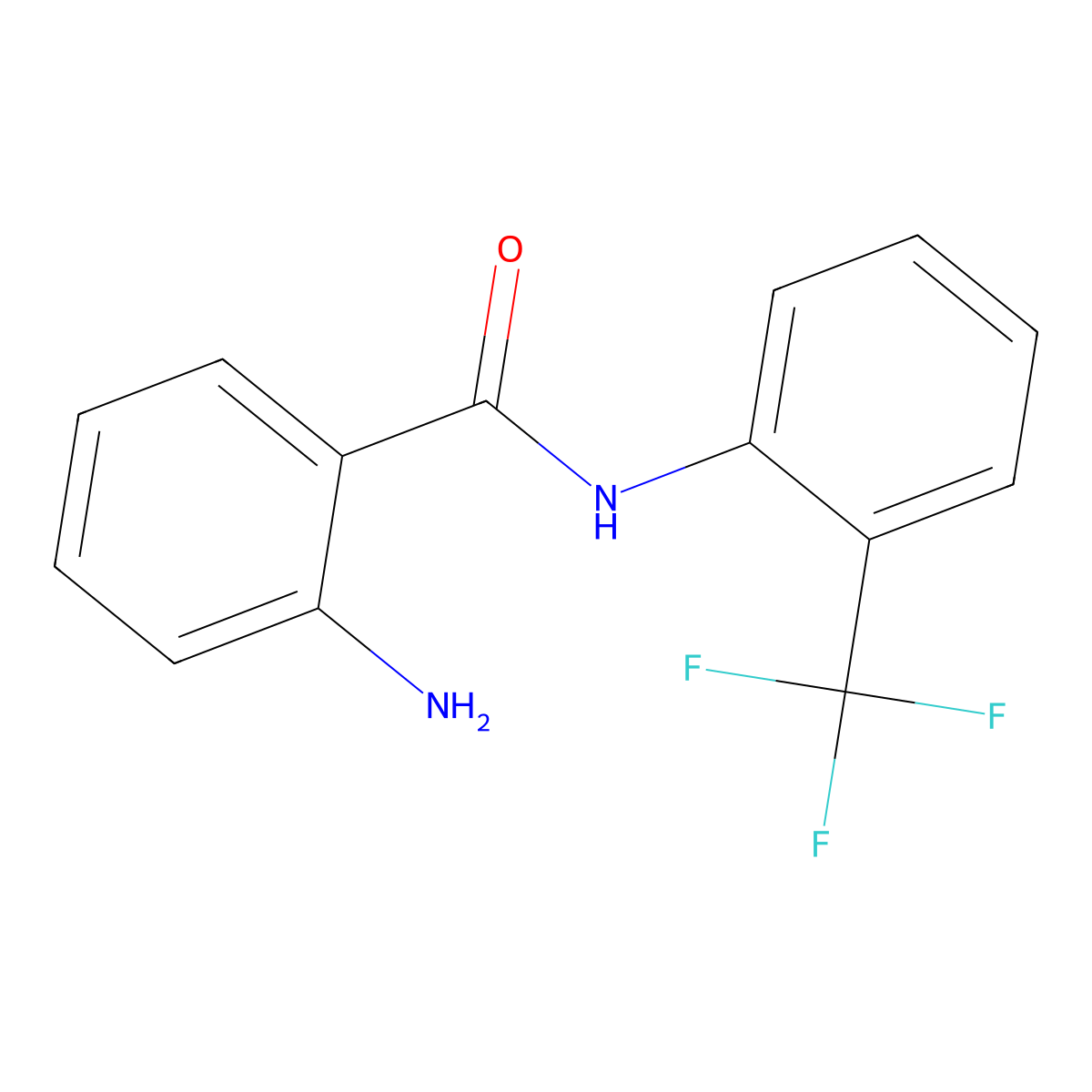 2-amino-N-[2-(trifluoromethyl)phenyl]benzamide molecular structure, CAS 735-28-4